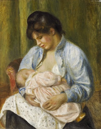 Mujer amamantando a un niño de Pierre Auguste Renoir